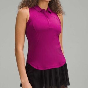 Lululemon Quick-Dry Sleeveless Polo Magenta Purple Size 4 – Like New